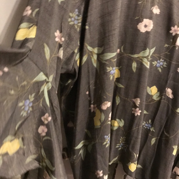 Laura Conrad Gray Lemons Flouncy Sleeves Beautiful Top Final Sale - Picture 3 of 7